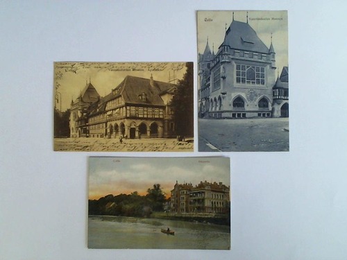 (Celle) - 3 Ansichtskarten: Vaterlndisches Museum. Apotheke / Allerpartie / Vaterlndisches Museum