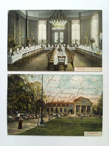 (Hannover) - 2 Ansichtkarten: Festsaal im Tiergarten / Tiergarten. Auenansicht