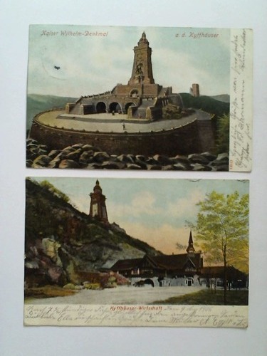 (Kyffhuser / Kyffhusergebirge) - 2 Ansichtskarten: Kaiser Wilhelm-Denkmal a. d. Kyffhuser / Kyffhuser-Wirtschaft