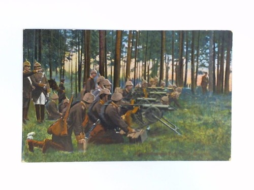 (Deutsche Soldaten) - Ansichtskarte: Maschinengewehrkompagnie im Feuer