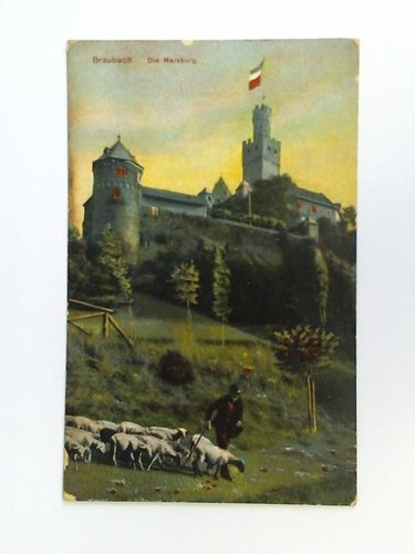 (Braubach) - Ansichtskarte: Braubach. Die Marxburg mit gehisster Fahne