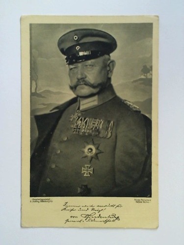 (Hindenburg, Paul von) - Wohlfahrts-Postkarte: Paul von Hindenburg - Brustportt in Uniform