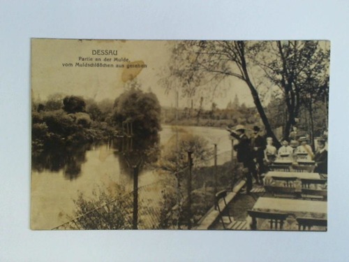 (Dessau) - Ansichtskarte: Dessau. Partie an der Mulde, vom Muldschlchen aus gesehen