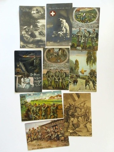 (Erster Weltkrieg) - Sammlung von 9 Propaganda-Ansichtskarten, als Feldpost gelaufen