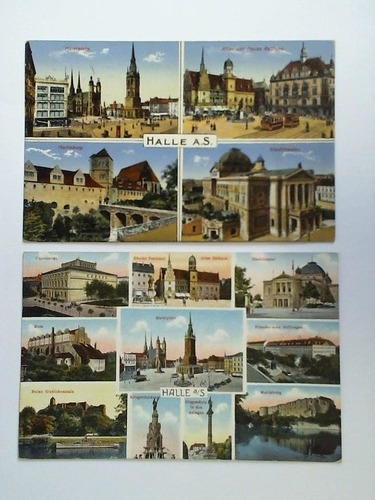(Halle an der Saale) - 2 Ansichtskarten als Feldpost gelaufen: Halle a./S. in verschiedenen Ansichten