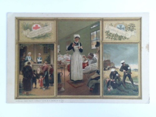 (Deutsches Rotes Kreuz 1914 - 1918) - Colorierte Ansichtskarte als Feldpost gelaufen: Kommt her zu mir, Alle die ihr mhselig und beladen seid - Sei getreu bis in den Tod