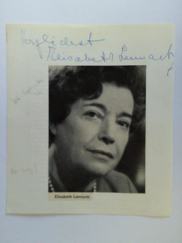 (Lennartz, Elisabeth) - Original Autogramm auf Papierausschnitt