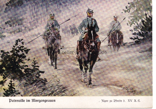 Jger zu Pferde 3. XV. U. K. - Patrouille im Morgengrauen