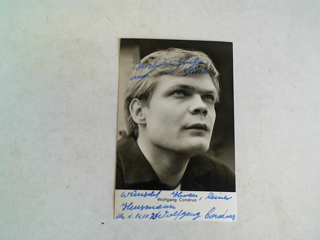 Condrus, Wolfgang - Autogrammkarte mit original Widmung, Datierung und Signatur