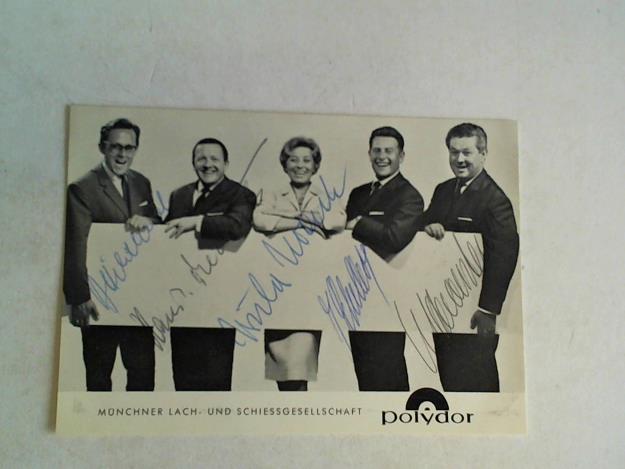 Mnchner Lach- und Schiessgesellschaft - Autogrammkarte mit original Signaturen