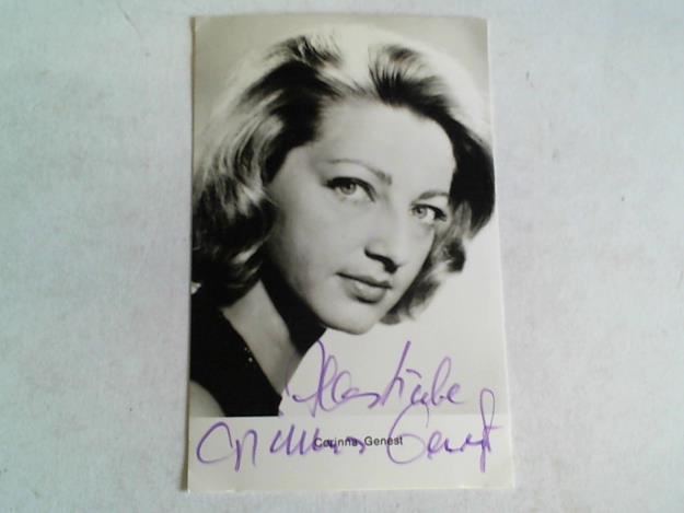 Genest, Corinna - Autogrammkarte mit original Widmung und Signatur