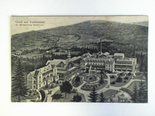 (Schlesien) - 1 Ansichtskarte: Gru aus Zuckmantel, Dr. Schweinburg Sanatorium
