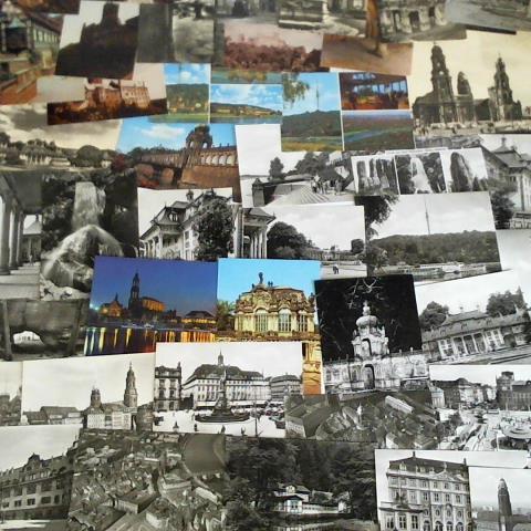 (Dresden und Umgebung) - Sammlung von 62, teils farbigen Ansichtskarten aus ca. 1970 bis 1988