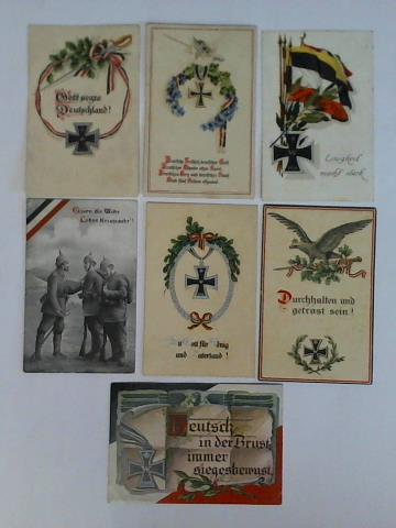 (Propaganda Erster Weltkrieg) - 7 Ansichtskarten mit Eisernem Kreuz, meist als Feldpost gelaufen