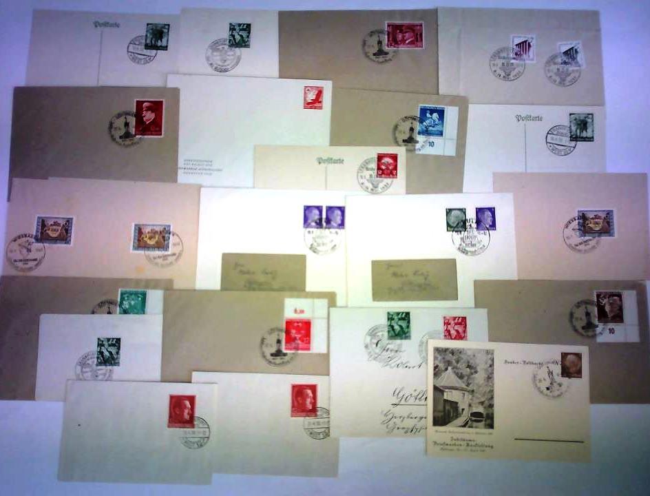 (Philatelie - Grodeutsches Reich) - Sammlung von 21 Postbelegen mit Sondermarken und Sonderstempeln