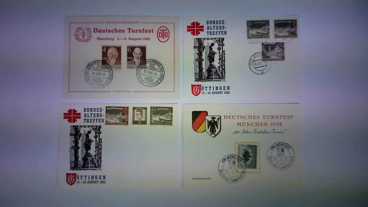 (Deutsches Turnfest) - 4 Postbelege, davon 3 mit Sonderstempeln