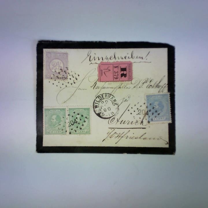 (Niederlande - Postbeleg) - Einschreiben mit 2,5; 5; 2 x 20 Cent, von Wildervank nach Aurich