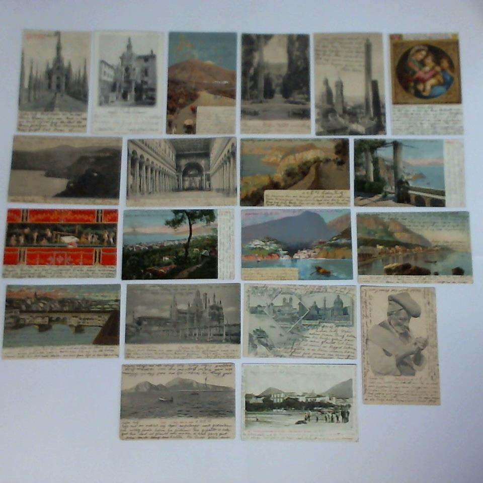 (Italien - Reiseansichtskarten) - Sammlung von 20 teils colorierten Ansichtskarten einer Italien-Reise von Dr. med. Busch, 1903