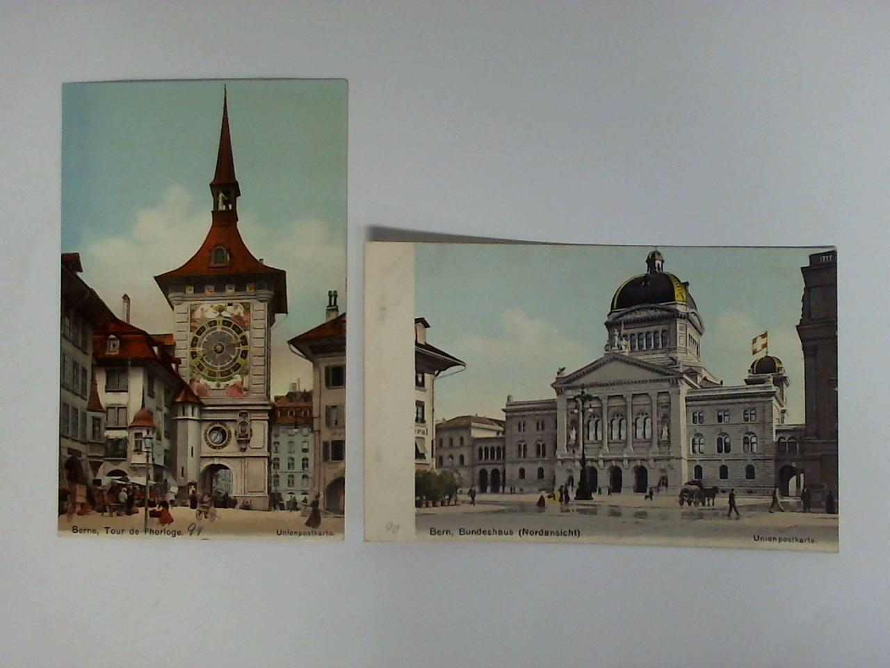 (Bern) - 2 Ansichtskarten: Berne, Tour de l'horloge / Bern, Bundeshaus (Nordansicht)