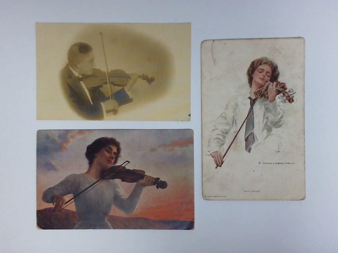 (Geiger / Violinisten) - 3 Ansichtskarten