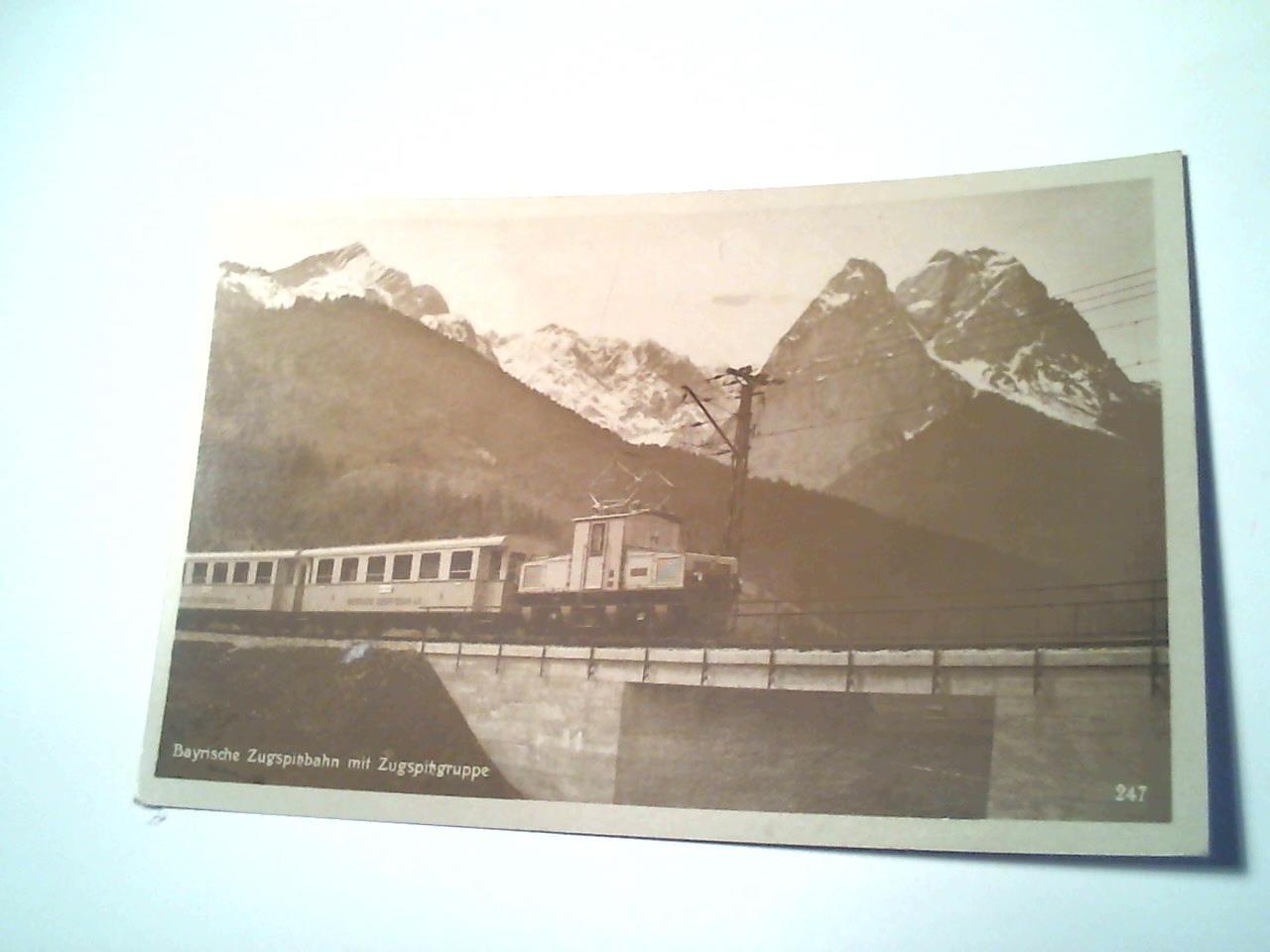 (Bayern, Zugspitze) - Ansichtskarte: Bayrische Zugspitzbahn mit Zugspitzgruppe