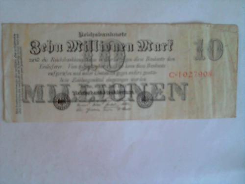 Banknote der Inflation 1919-1924 - 10 Millionen Mark Reichsbanknote, 25.7. 1923