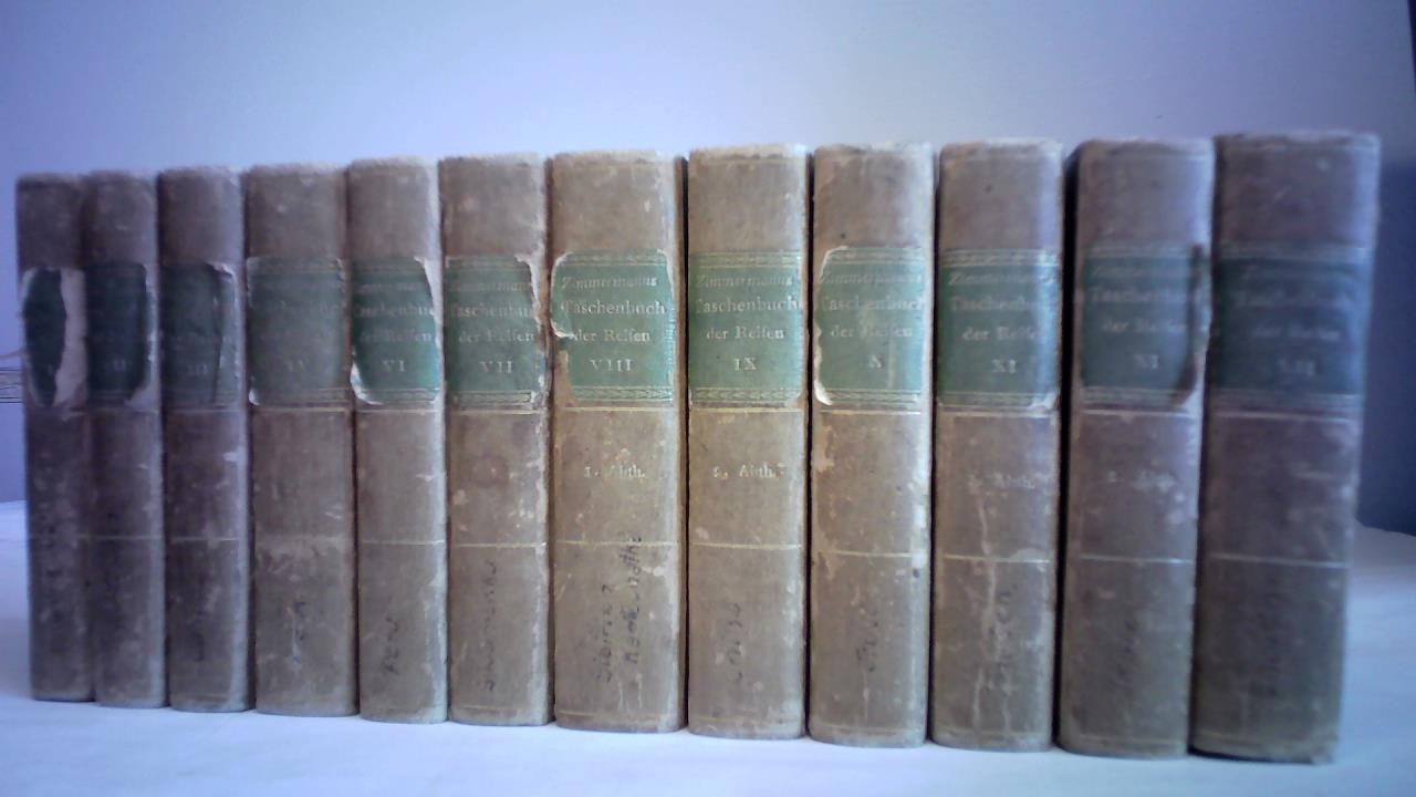 Taschenbuch der Reisen, oder unterhaltende Darstellung der Entdeckungen des 18ten Jahrhunderts, in Rücksicht der Länder Menschen und Productenkunde. 11 Bände (von 14 Bänden) in 12 Bänden