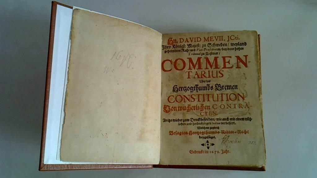 Commentarius über des Herzogthums Bremen Constitution von wücherlichen Contracten
