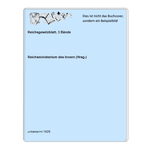 Reichsgesetzblatt. 3 Bände