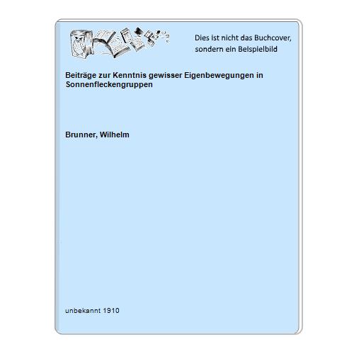 Beiträge zur Kenntnis gewisser Eigenbewegungen in Sonnenfleckengruppen