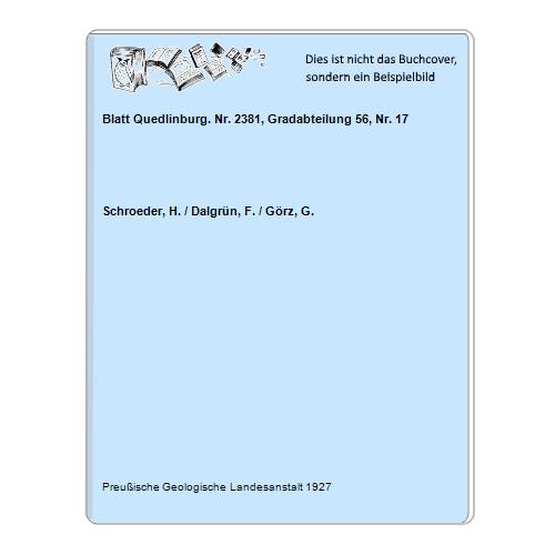 Blatt Quedlinburg. Nr. 2381, Gradabteilung 56, Nr. 17